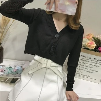 Korean Short Length Sweater Fashion Knitted Sweater Women Sweet Crop Cardigan Casual Long Sleeve V Neck Green Blue Tops 10922
Korean Short Length Sweater Fashion Knitted Sweater Women Sweet Crop Cardigan Casual Long Sleeve V Neck Green Blue Tops 10922
