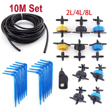 10M Watering Drip Irrigation Set 2L 4L 8L With 2-way 4-way Drip ArrowTransmitter Greenhouse Potted Plants Irrigation System Kits
10M Watering Drip Irrigation Set 2L 4L 8L With 2-way 4-way Drip ArrowTransmitter Greenhouse Potted Plants Irrigation System Kits