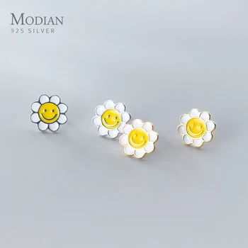 MODIAN Colorful Enamel Cute Smiley Face Sun Flower Stud Earring for Women 925 Sterling Silver Plant Ear Pin Fine Jewelry Gift
MODIAN Colorful Enamel Cute Smiley Face Sun Flower Stud Earring for Women 925 Sterling Silver Plant Ear Pin Fine Jewelry Gift