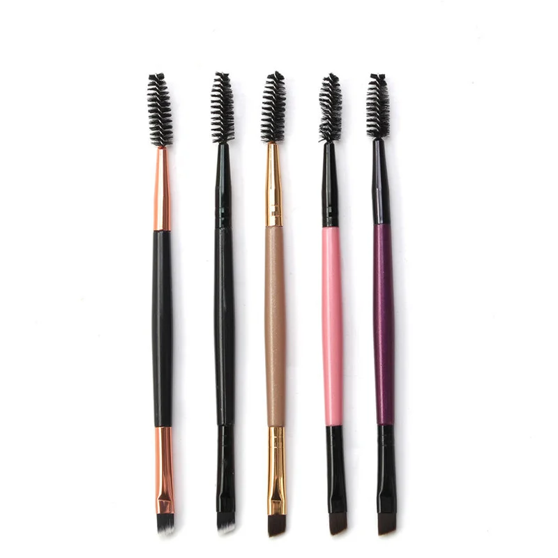 Двусторонняя портативная кисть для теней бровей с косым и плоским углом подводки