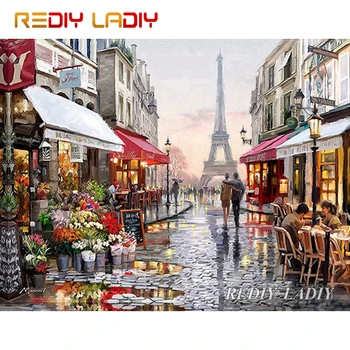 High Quality Diamond Painting Paris London Full Round Diamond Embroidery Beaded Cross Stitch Pixel Mosaic Pattern Arts & Crafts