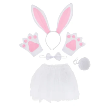 Women Girls Pink Rabbit Headband Skirt Bowtie Paw Tail Costume Outfit Party 
Women Girls Pink Rabbit Headband Skirt Bowtie Paw Tail Costume Outfit Party