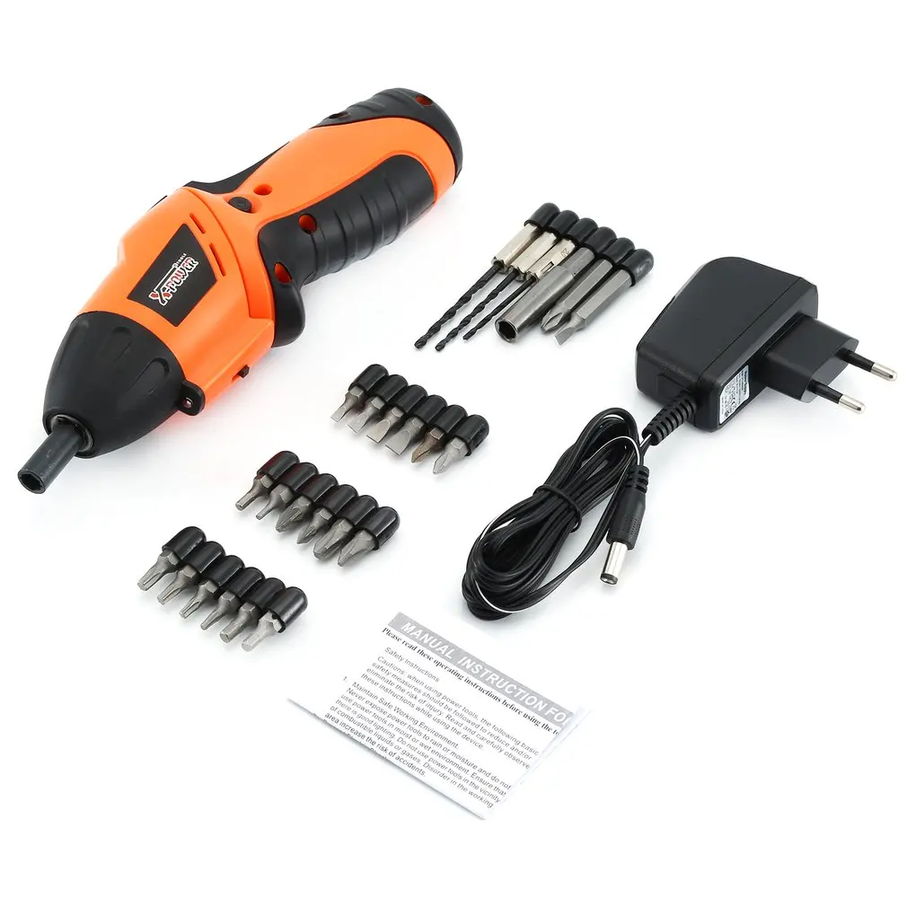 X-power 4.8V Rechargeable Cordless Electric Screwdriver Bits kit with LED Lighting Screw Power Driver Drill Power Tools
X-power 4.8V Rechargeable Cordless Electric Screwdriver Bits kit with LED Lighting Screw Power Driver Drill Power Tools