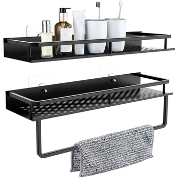 Shower Caddy 2 Pack 20 Inch Aluminum Wide Space Shower Shelf with Adhesive Wall Mounted Storage Organizer with Towel Bar
Shower Caddy 2 Pack 20 Inch Aluminum Wide Space Shower Shelf with Adhesive Wall Mounted Storage Organizer with Towel Bar