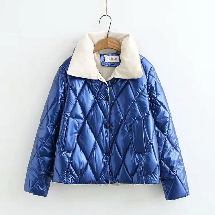 Oversize Women's Winter New Loose Fashion Bright Fabric Motorcycle Parkas Short Down Cotton Coat Jacket 
Oversize Women's Winter New Loose Fashion Bright Fabric Motorcycle Parkas Short Down Cotton Coat Jacket