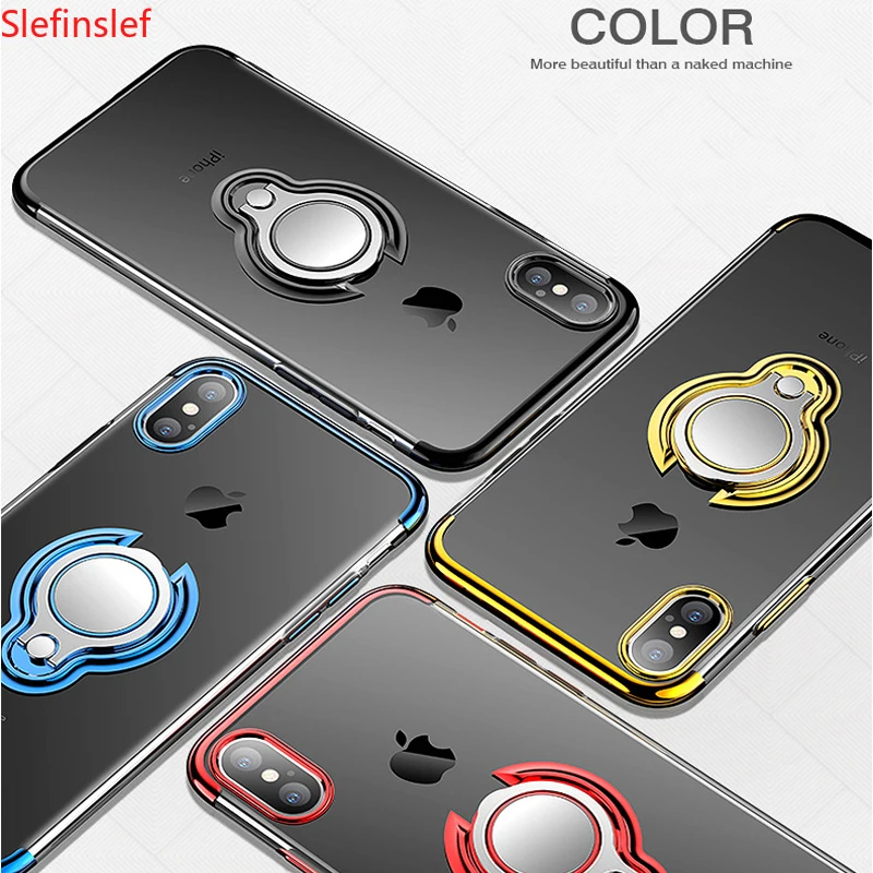 Чехол для iphone 11 Pro XS MAX XR X 10 магнитный держатель прозрачный мягкий силиконовый