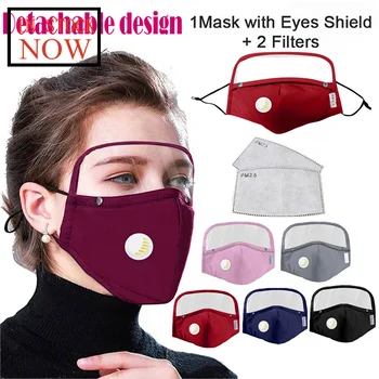 Detachable Protective Breathing Valve Face Mask With Eyes Shield + 2 Filters Reusable Mask Face Shield Masque Mouth-muffle
Detachable Protective Breathing Valve Face Mask With Eyes Shield + 2 Filters Reusable Mask Face Shield Masque Mouth-muffle