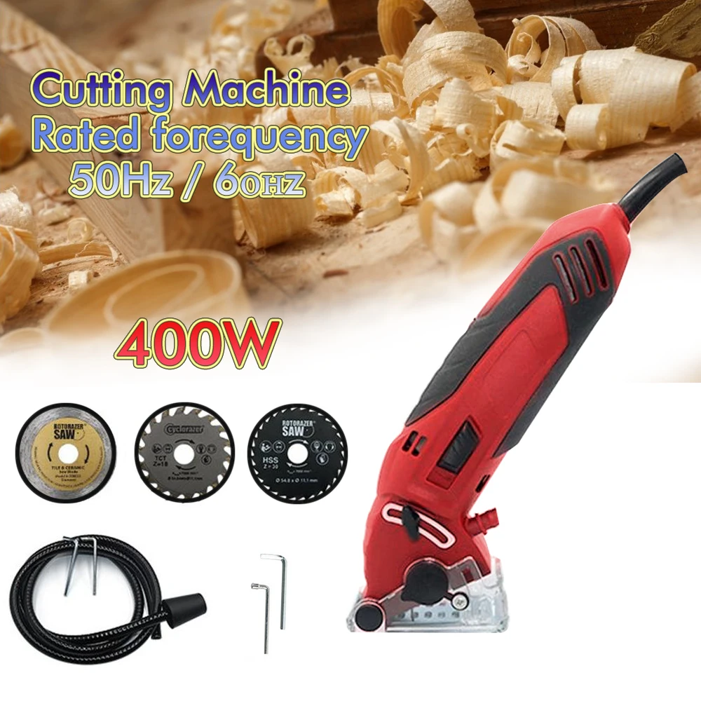 400W Multifunctional Mini Saw Cutting Machine Circular Saw Tool Kit With 3 Blade