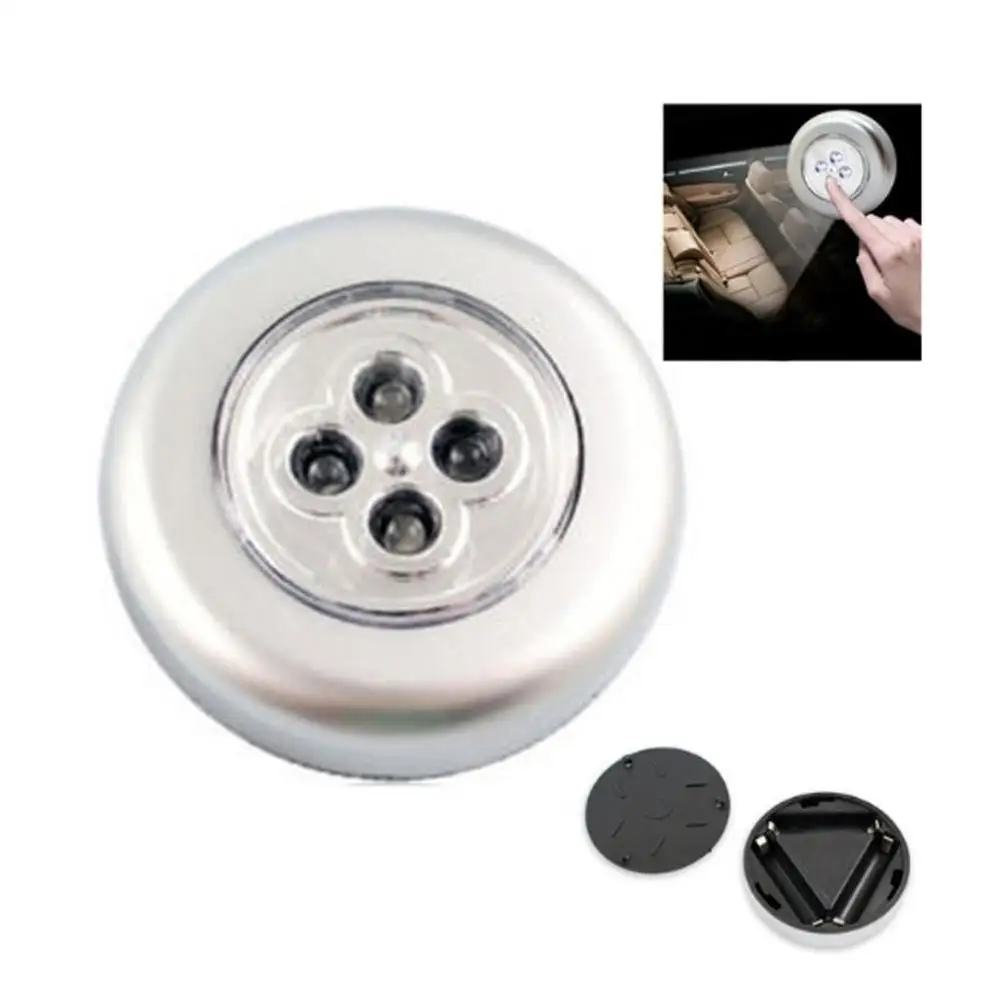4 LED Touch Control Night Light Round Lamp Under Cabinet Closet Push Stick On Lamp Home Kitchen Bedroom Automobile Use
4 LED Touch Control Night Light Round Lamp Under Cabinet Closet Push Stick On Lamp Home Kitchen Bedroom Automobile Use