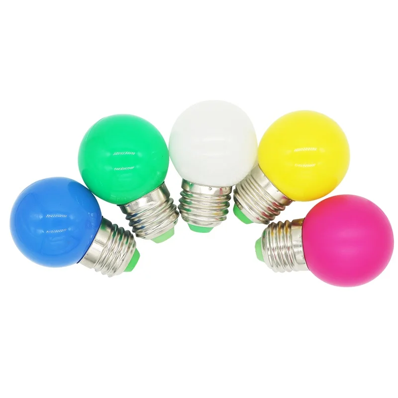 SZYOUMY 5 Colors Colorful AC 220V 1W E27 Round LED Ball Light Energy Saving Mini G45 Bulb Lamp 100PCS Fast Shipping | Лампы и