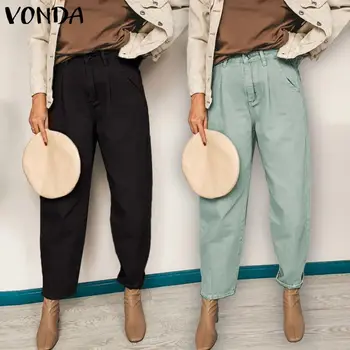 VONDA 2020 Trousers Casual Loose Solid Color High Waist Zipper Cropped Pants Fashion High Waist Female Straight Pants Streetwear
VONDA 2020 Trousers Casual Loose Solid Color High Waist Zipper Cropped Pants Fashion High Waist Female Straight Pants Streetwear