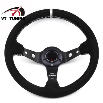 330mm 13inch Modified Universal Sports Deep Shape Black Suede Racing Steering Wheel 
330mm 13inch Modified Universal Sports Deep Shape Black Suede Racing Steering Wheel