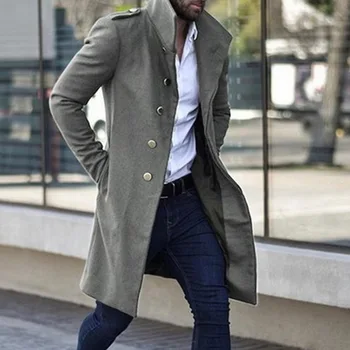 Mens Overcoat Trench Coat men Jacket Slim Solid Color Wild Standing Collar Single-Breasted Long Trench Jacket Casual Overcoat
Mens Overcoat Trench Coat men Jacket Slim Solid Color Wild Standing Collar Single-Breasted Long Trench Jacket Casual Overcoat