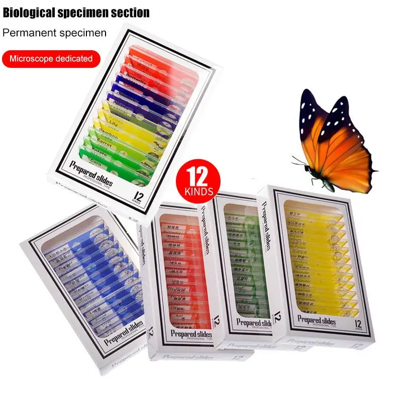 12PCS Prepared Microscope Slides Specimen Set Animals Sections Plants Samples Set
12PCS Prepared Microscope Slides Specimen Set Animals Sections Plants Samples Set
