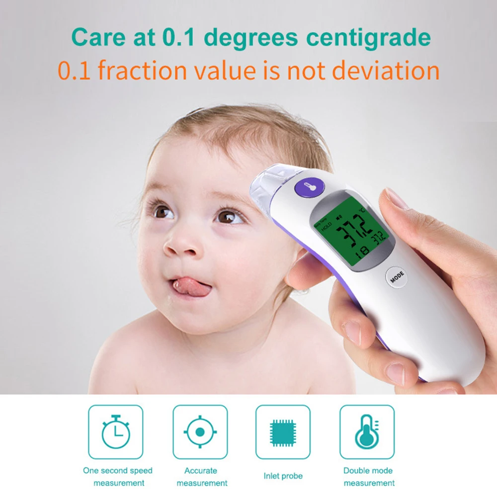 Fast Shipping Infrared Babies Adults Forehead Ear Body Temperature Measuring Thermometers LCD Digital Display Object Thermometer
Fast Shipping Infrared Babies Adults Forehead Ear Body Temperature Measuring Thermometers LCD Digital Display Object Thermometer