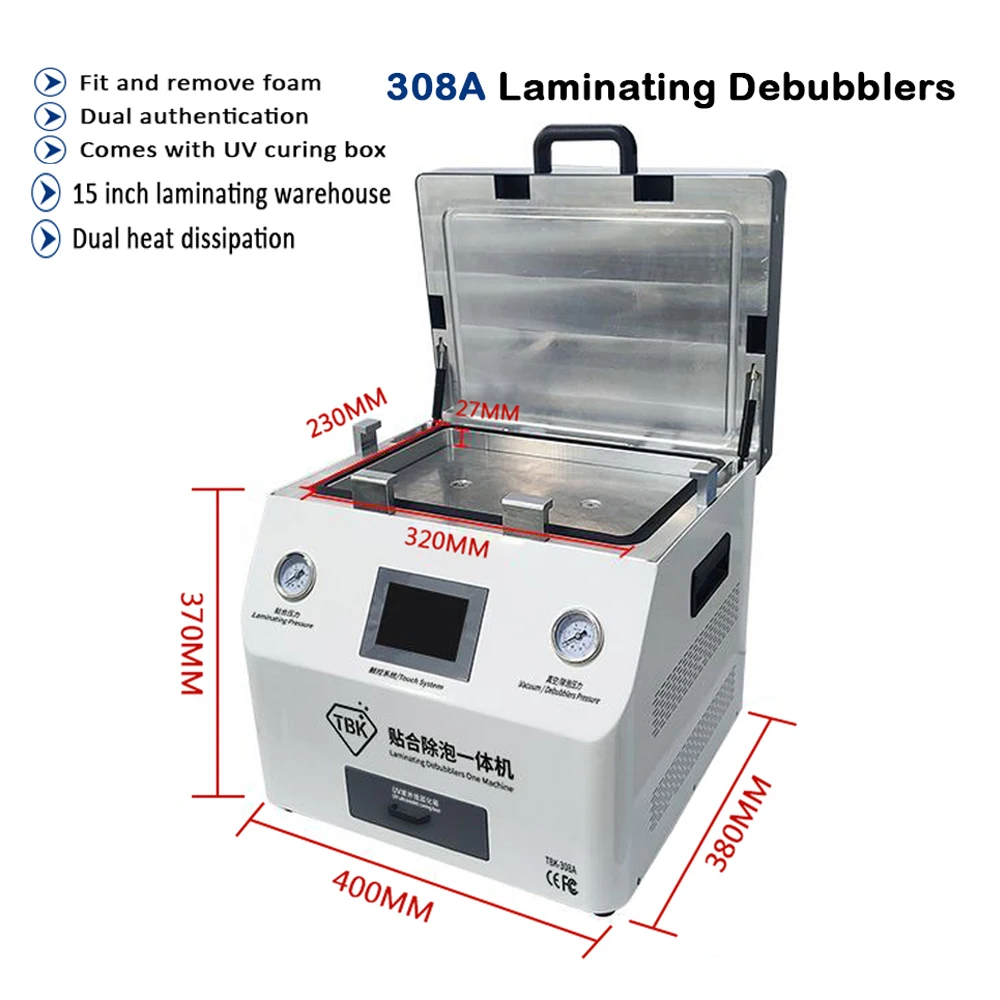 LY TBK 308A-PRO LCD Repair OCA Laminator bubble remover OCA Vacuum Laminating Machine All in One with UV ultraviolet curing box
LY TBK 308A-PRO LCD Repair OCA Laminator bubble remover OCA Vacuum Laminating Machine All in One with UV ultraviolet curing box