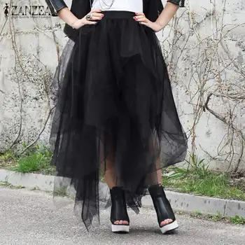 Fashoin Tutu Midi Skirts Women's Summer Vestidos ZANZEA Casual High Waist Mesh Skirts Female Solid Lace Faldas Saia Plus Size 
Fashoin Tutu Midi Skirts Women's Summer Vestidos ZANZEA Casual High Waist Mesh Skirts Female Solid Lace Faldas Saia Plus Size