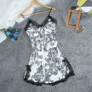 Summer new artificial silk sling sexy sleeveless stitching lace lace ladies nightdress V-neck breathable casual home wear
Summer new artificial silk sling sexy sleeveless stitching lace lace ladies nightdress V-neck breathable casual home wear