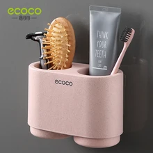 

ECOCO Couples Mouthwash Cup Bathroom Rack Free Punch Toothbrush Cup Drain Rack Wall-mounted Toothpaste Holder Home Toiletries