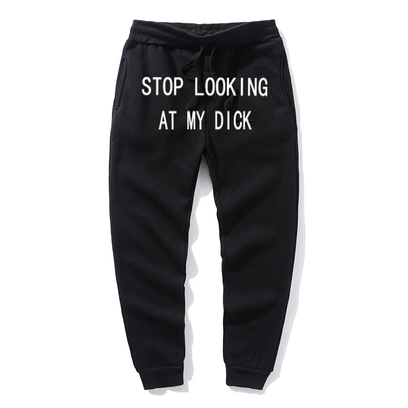 STOP LOOKING AT MY DICK Letter print cotton jogging pants women's high waist black casual pants hip-hop fun loose track pants
STOP LOOKING AT MY DICK Letter print cotton jogging pants women's high waist black casual pants hip-hop fun loose track pants