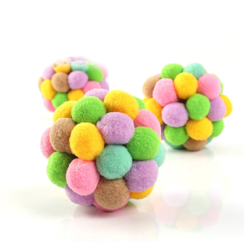 Pet toys cats bouncy ball colorful handmade bell plush ball throw game interactive toys for increase the affection between pets
Pet toys cats bouncy ball colorful handmade bell plush ball throw game interactive toys for increase the affection between pets