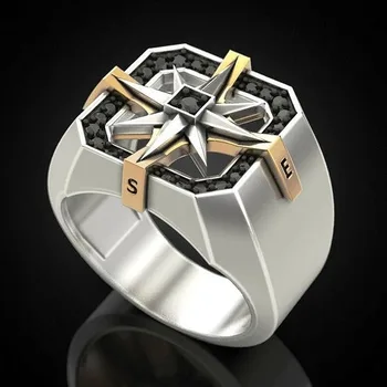 Viking Compass Seal Ring S925 Silver Vintage Men's Two-tone Ring Party Gift Men Jewelry Ring Wholesale
Viking Compass Seal Ring S925 Silver Vintage Men's Two-tone Ring Party Gift Men Jewelry Ring Wholesale