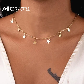 Fashion Women's Accessories Natural Alloy Gold Star Pendant Necklace and Heart Pendant Necklace Women's Slender Clavicle Chain
Fashion Women's Accessories Natural Alloy Gold Star Pendant Necklace and Heart Pendant Necklace Women's Slender Clavicle Chain