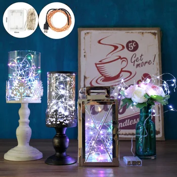 LED String lights 2M 5M 10M Silver Wire Garland Home Christmas Wedding Party Decoration Powered by 5V Battery USB Fairy light
LED String lights 2M 5M 10M Silver Wire Garland Home Christmas Wedding Party Decoration Powered by 5V Battery USB Fairy light