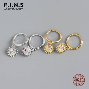 F.I.N.S 100% 925 Sterling Silver Small Hoop Earrings Zircon Korean Fashion Geometric Sun Pendant Earring Hoops for Women 
F.I.N.S 100% 925 Sterling Silver Small Hoop Earrings Zircon Korean Fashion Geometric Sun Pendant Earring Hoops for Women