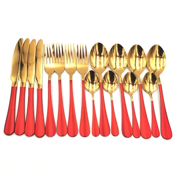 Red Gold Tableware Set 16pcs Cutlery Set Stainless Steel Cutlery Box Forks Knives Spoons Kitchen Dinnerware Set Holiday Gift Box
Red Gold Tableware Set 16pcs Cutlery Set Stainless Steel Cutlery Box Forks Knives Spoons Kitchen Dinnerware Set Holiday Gift Box