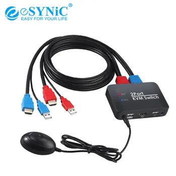 eSYNiC 2 in 1 Out KVM HDMI Switch USB HDMI Cable KVM Switch Support 4K@60Hz Share 2 Computers with 1 Keyboard Mouse & HD Monitor
eSYNiC 2 in 1 Out KVM HDMI Switch USB HDMI Cable KVM Switch Support 4K@60Hz Share 2 Computers with 1 Keyboard Mouse & HD Monitor