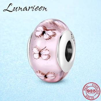 Sparkling Murano glass beads Pink butterfly 925 silver charms fit original europeu bracelet Fine jewelry making women gifts
Sparkling Murano glass beads Pink butterfly 925 silver charms fit original europeu bracelet Fine jewelry making women gifts