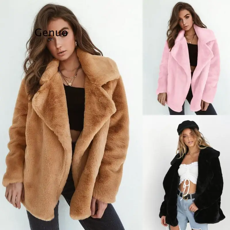 Autumn Winter Faux Fur Jacket Coat Cardigan Lapel Sweater Warm Windshield Woolen Coat Pocket Turn-Down Collar Women's Blouses
Autumn Winter Faux Fur Jacket Coat Cardigan Lapel Sweater Warm Windshield Woolen Coat Pocket Turn-Down Collar Women's Blouses