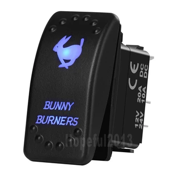 Blue Led Lasor Engraving Bunny Burners Rocker Toggle Button Switch 5 Pins On Off 12v 24v SPST for Car Boat Truck
Blue Led Lasor Engraving Bunny Burners Rocker Toggle Button Switch 5 Pins On Off 12v 24v SPST for Car Boat Truck