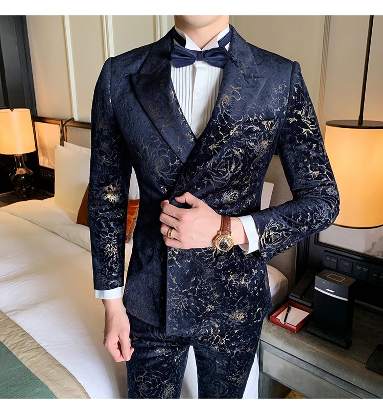 Business Social Wedding Smoking Mariage Homme Stylish Prom Jackets Club Gentleman Mas Suit Printing Velvet Dinner Full Dress Men
Business Social Wedding Smoking Mariage Homme Stylish Prom Jackets Club Gentleman Mas Suit Printing Velvet Dinner Full Dress Men