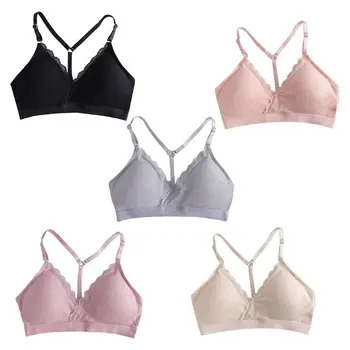 Women Girls Cross Front Wireless Sports Bra Push Up Padded Y-Back Lace Bralette V-Neck Ribbed Spaghetti Strap Underwear 
Women Girls Cross Front Wireless Sports Bra Push Up Padded Y-Back Lace Bralette V-Neck Ribbed Spaghetti Strap Underwear
