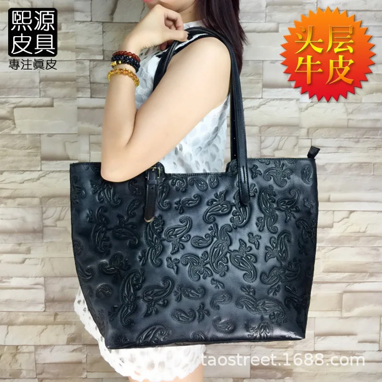 China Ethnic-Style Embossed WOMEN'S Leather Single-shoulder Bag Handbag Tote Bag Skeleton-skin Full-grain Leather Large WOMEN'S
China Ethnic-Style Embossed WOMEN'S Leather Single-shoulder Bag Handbag Tote Bag Skeleton-skin Full-grain Leather Large WOMEN'S