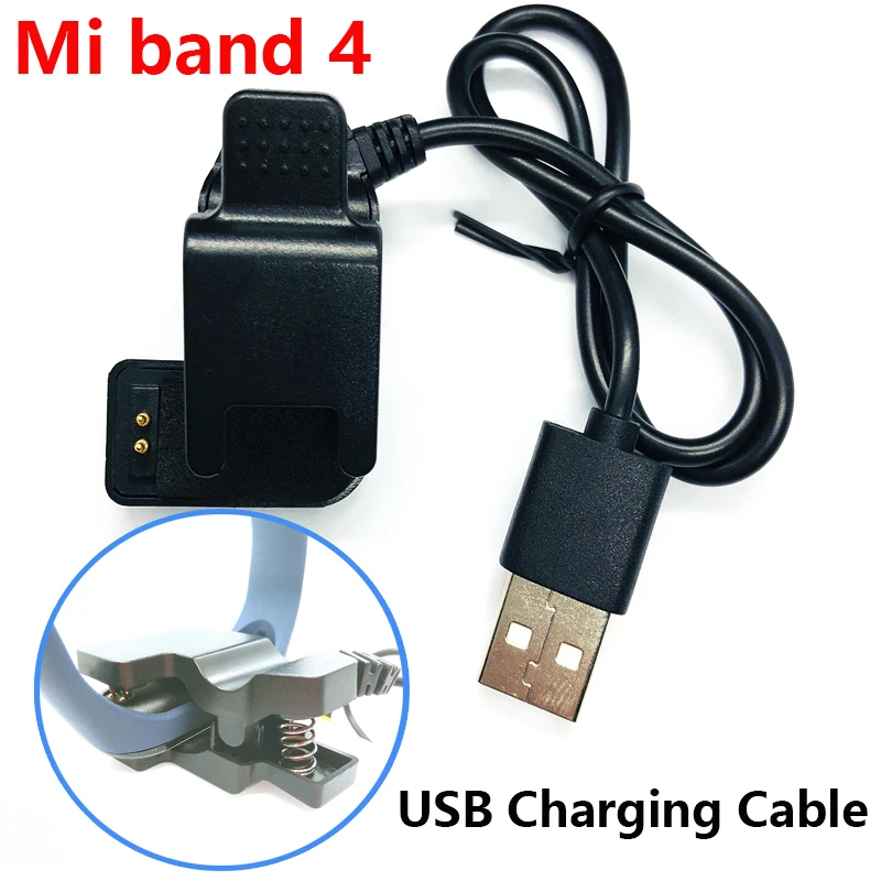

30CM USB Charging Cable for Xiaomi Mi Band 4 NFC Disassembly-free Cable Charger Mi Band 4 Adapter Clip Charger Dock Cable Cord