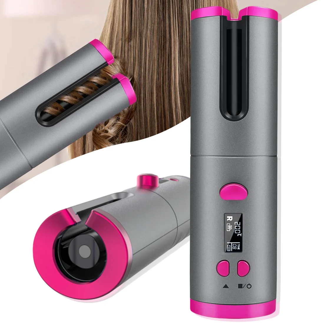Cordless Automatic Hair Curler iron wireless Curling Iron USB Charge Air Curler for Curls Waves LCD Display Hair Straightener
Cordless Automatic Hair Curler iron wireless Curling Iron USB Charge Air Curler for Curls Waves LCD Display Hair Straightener