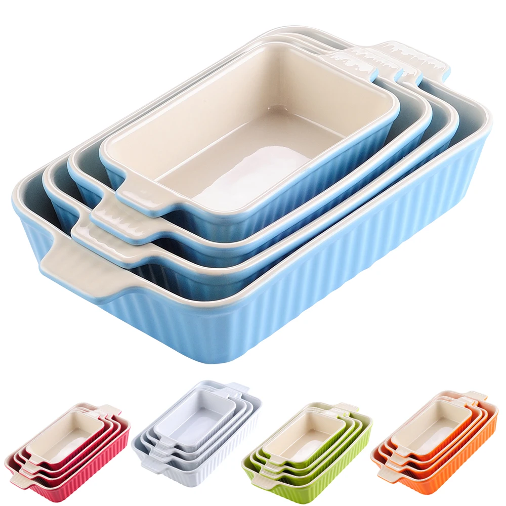 MALACASA 4-Piece Table Baking Dish Plate Set with Ceramic Handle Oven to Ideal for Lasagne/Pie/Casserole/Tapas(9"/11"/12"/13.3")
MALACASA 4-Piece Table Baking Dish Plate Set with Ceramic Handle Oven to Ideal for Lasagne/Pie/Casserole/Tapas(9"/11"/12"/13.3")