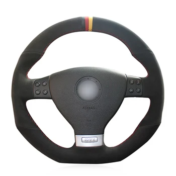 Black Suede Hand-stitched Car Steering Wheel Cover for Volkswagen Golf 5 Mk5 GTI VW Golf 5 R32 Passat R GT 2005 
Black Suede Hand-stitched Car Steering Wheel Cover for Volkswagen Golf 5 Mk5 GTI VW Golf 5 R32 Passat R GT 2005