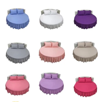 3 pcs 100% Cotton Solid Bed Skirt Custom Sized Round Bed Sheet Soft Skin Pure Cotton Bedspread D 200cm/220cm/240cm Bed 9 colors 
3 pcs 100% Cotton Solid Bed Skirt Custom Sized Round Bed Sheet Soft Skin Pure Cotton Bedspread D 200cm/220cm/240cm Bed 9 colors