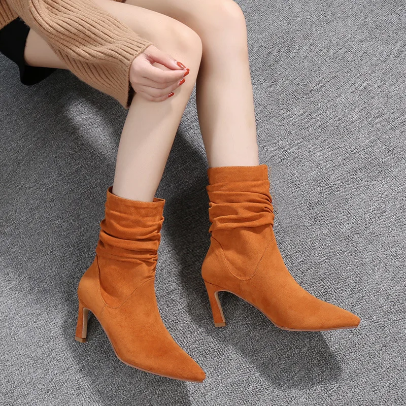 Women's Boots Pointed Toe Yarn Elastic Ankle Boots Thick Heel High Heels Shoes Woman Female Socks Boots 2019 Spring89
Women's Boots Pointed Toe Yarn Elastic Ankle Boots Thick Heel High Heels Shoes Woman Female Socks Boots 2019 Spring89
