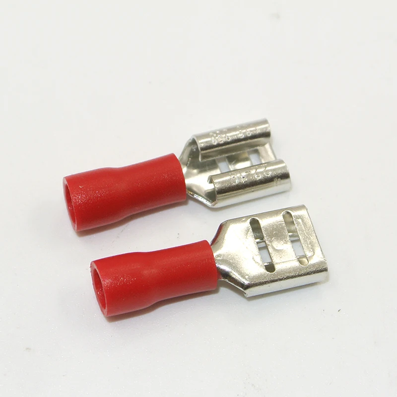1000 pcs 6.3mm Red FEMALE INSULATED ELECTRICAL SPADE CONNECTOR TERMINALS,WIRING,CRIMP 22-16 AWG 
1000 pcs 6.3mm Red FEMALE INSULATED ELECTRICAL SPADE CONNECTOR TERMINALS,WIRING,CRIMP 22-16 AWG