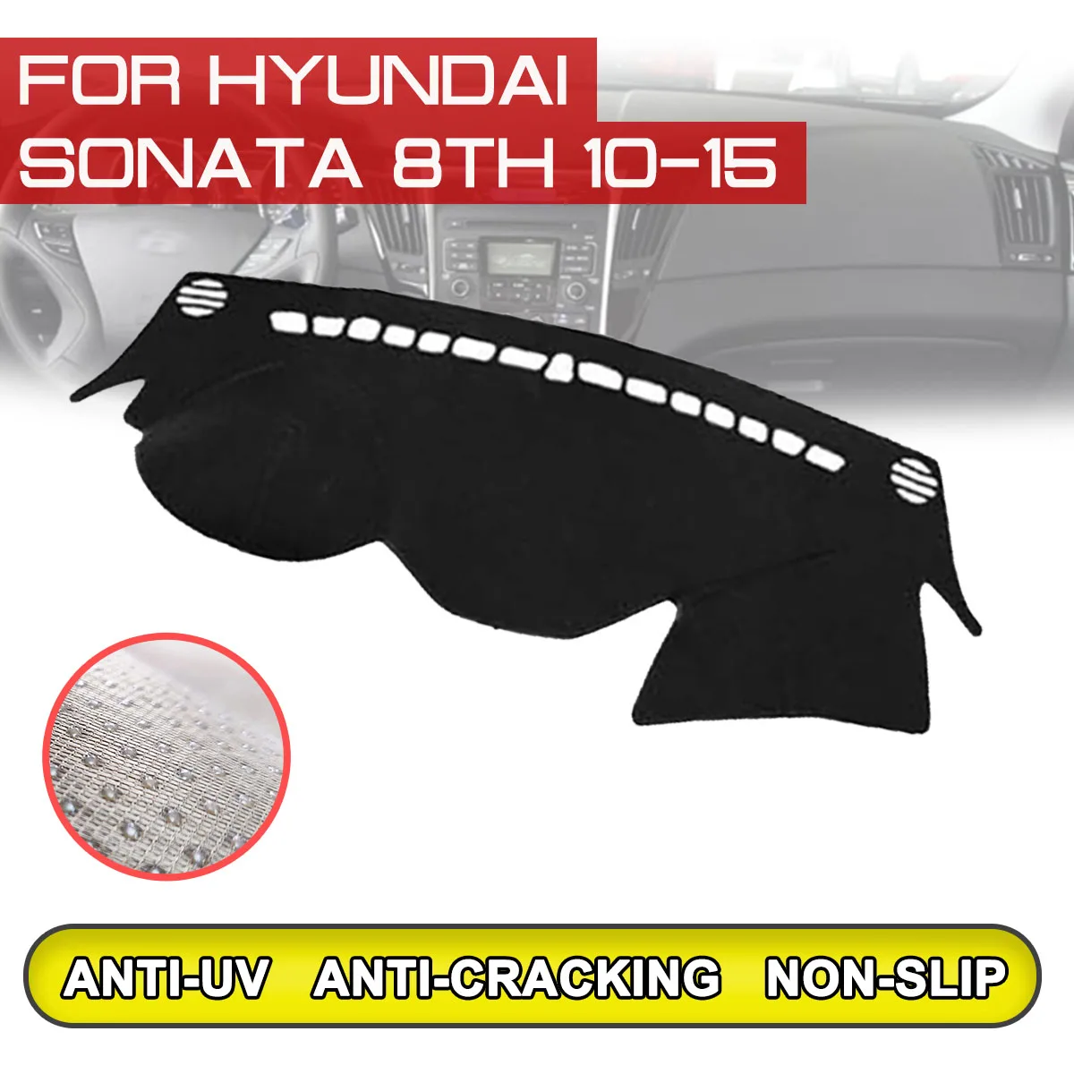 Коврик для приборной панели автомобиля для Hyundai Sonata, 8-го поколения, 2010, 2011, 2012, 2013 2015, не скользящий, с защитой от ультрафиолета
Коврик для приборной панели автомобиля для Hyundai Sonata, 8-го поколения, 2010, 2011, 2012, 2013 2015, не скользящий, с защитой от ультрафиолета