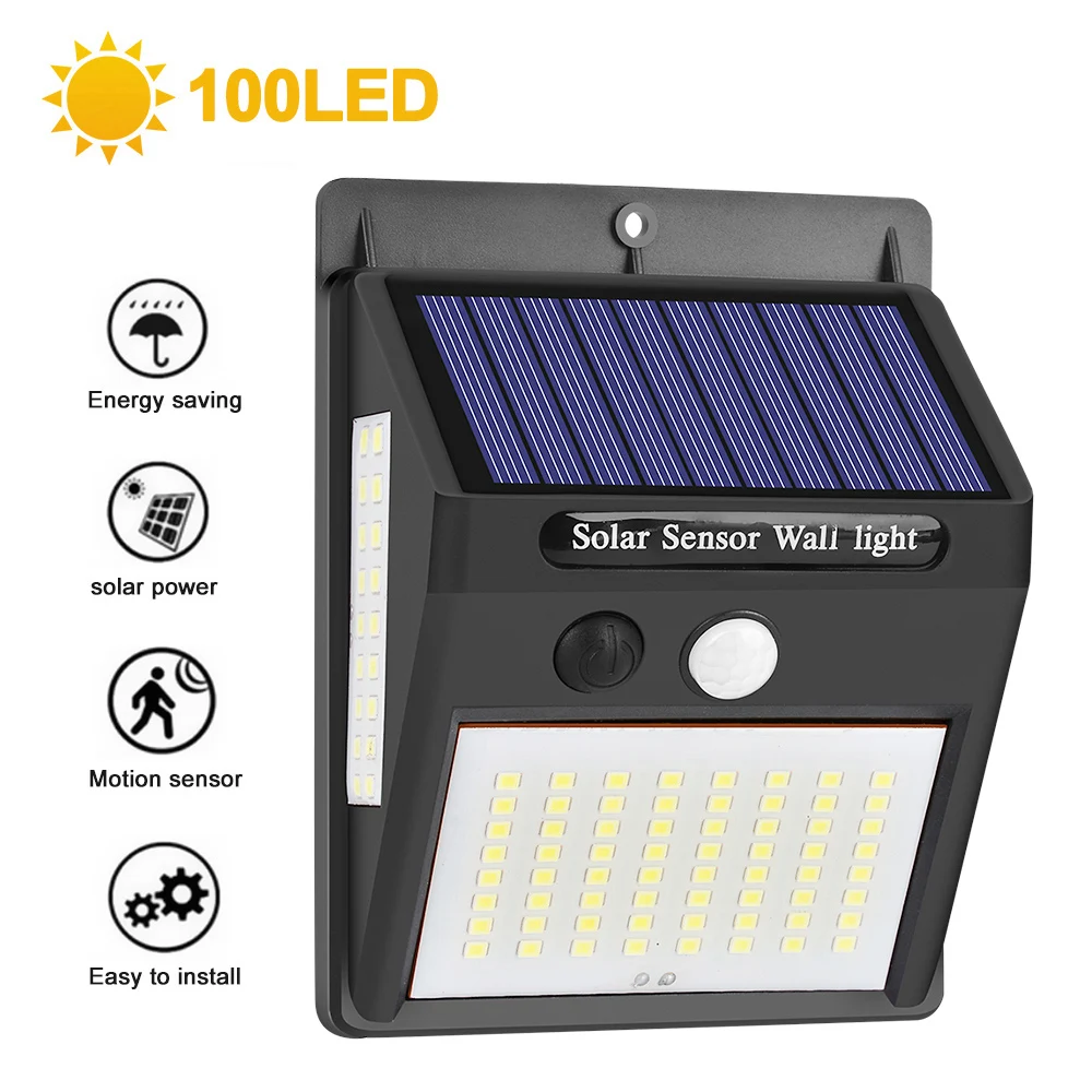 100 LED Solar Light Outdoor Solar Lamp PIR Motion Sensor Wall Light Waterproof Solar Powered lights for Garden Decoration
100 LED Solar Light Outdoor Solar Lamp PIR Motion Sensor Wall Light Waterproof Solar Powered lights for Garden Decoration