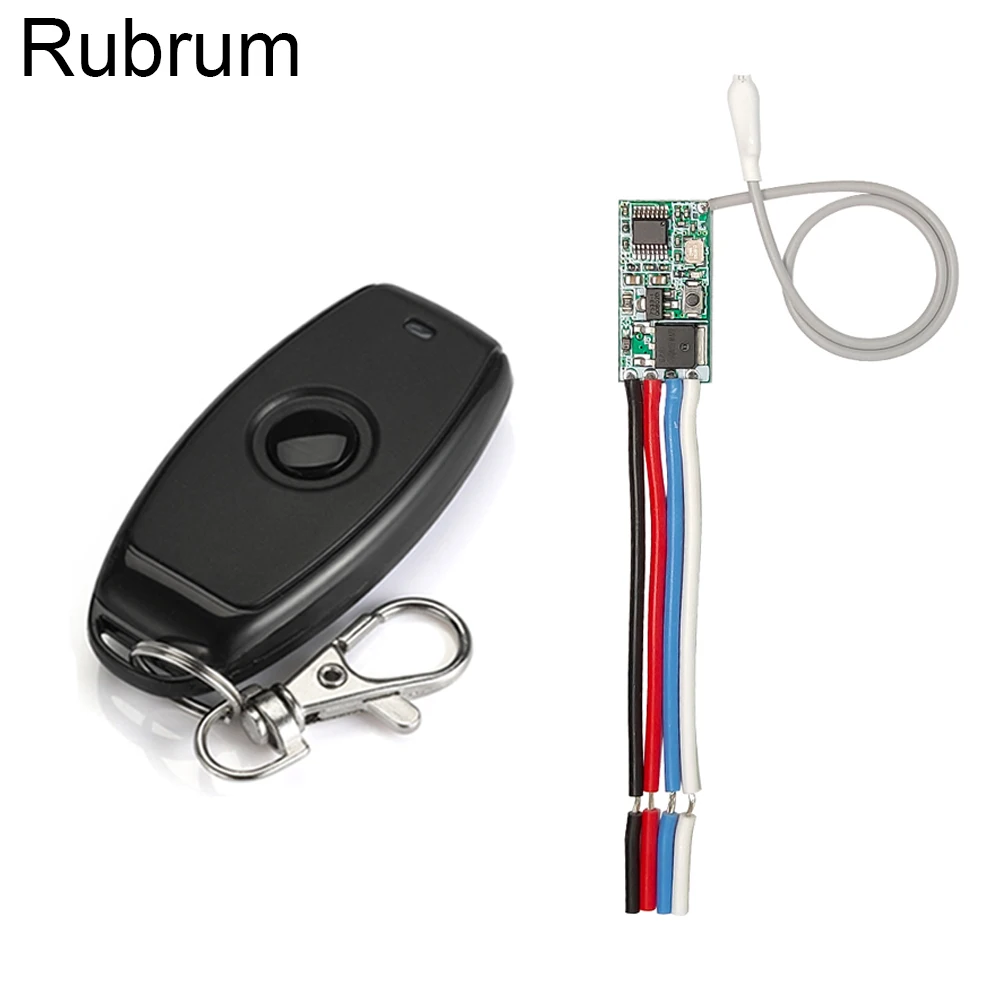 Rubrum 433mhz DC 3.6V 6V 12V 24V 1CH Relay Wireless RF Remote Control Switch Mini Module With Transmitter For LED Lamp Light DIY
Rubrum 433mhz DC 3.6V 6V 12V 24V 1CH Relay Wireless RF Remote Control Switch Mini Module With Transmitter For LED Lamp Light DIY