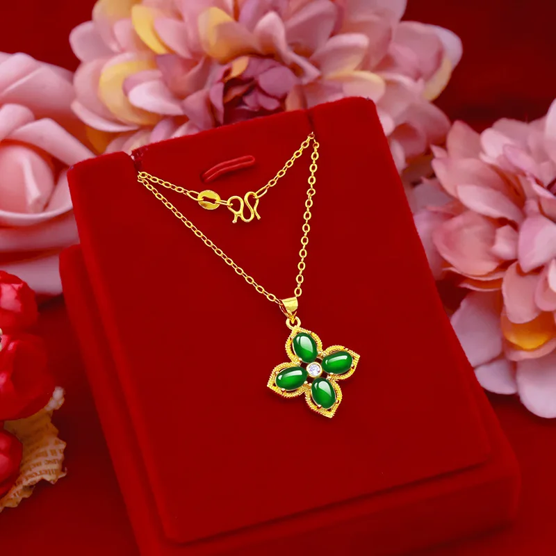Роскошное ожерелье из 24-каратного золота Подвеска для женщин ювелирные изделия