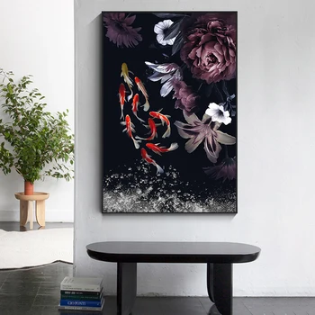DK-ART Wall Art Painting Prints on Canvas Wall Goldfish and peony Flowers Picture Modern Home Wall Decorative Pictures Cuadros 
DK-ART Wall Art Painting Prints on Canvas Wall Goldfish and peony Flowers Picture Modern Home Wall Decorative Pictures Cuadros