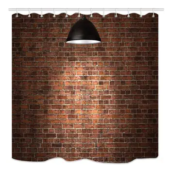 Biling Biling Ceiling Lamp Illuminated on Grunge Red Brick Wall Shower Curtain Design Polyester Waterproof Fabric with 12 Rust
Biling Biling Ceiling Lamp Illuminated on Grunge Red Brick Wall Shower Curtain Design Polyester Waterproof Fabric with 12 Rust